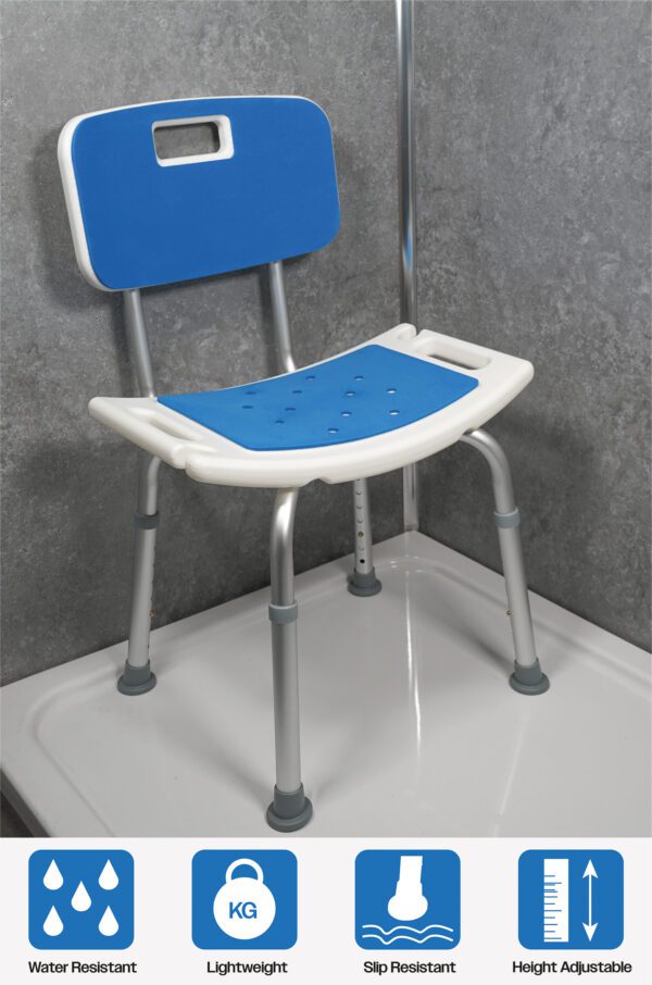 Shower Chair with Padded Seat and Backrest