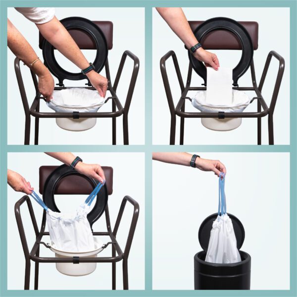 Commode Liners with Absorbent Pads - Box of 50