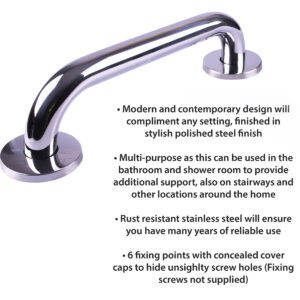Stainless Steel grab bar in a polished finish - Image 2
